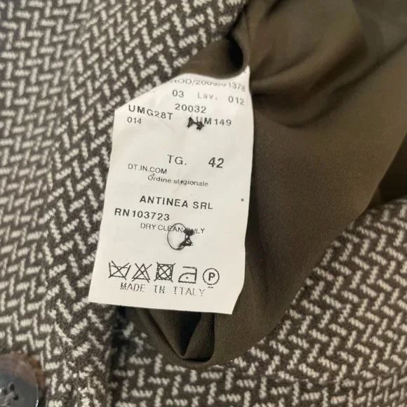 ARMANI COLLEZIONI {6} Blazer Chocolate Brown & Cream Fitted Graphic - Picture 5 of 5